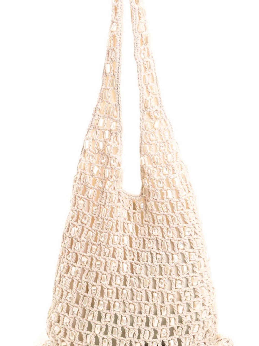 America & Beyond Crochet Pearl Sands Slouchy Tote